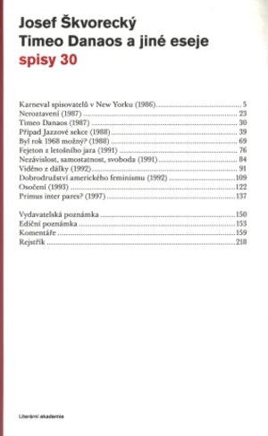 Timeo Danaos a jiné eseje (spisy - svazek 30) - Josef Škvorecký - e-kniha