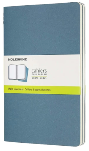 Moleskine Sešity 3 ks modré L, čisté