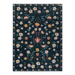 Tmavomodrý dvojvrstvový koberec Flair Rugs MATCH Nordic Floral, 120 x 170 cm