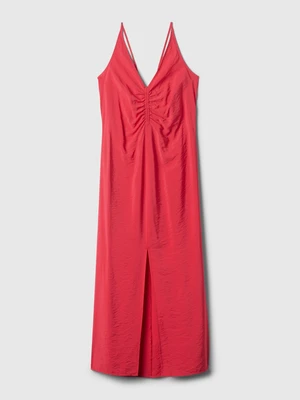 Red women's midi dress with straps GAP