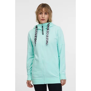 Turquoise women's zippered hoodie SAM 73 Lisa