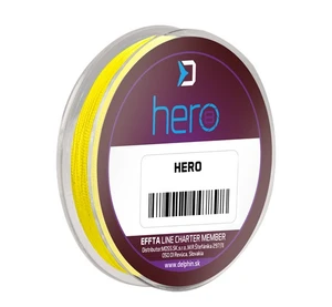 Delphin náväzcová šnúra hero 8 fluo žltá 15 m - 0,22 mm 17,70 kg