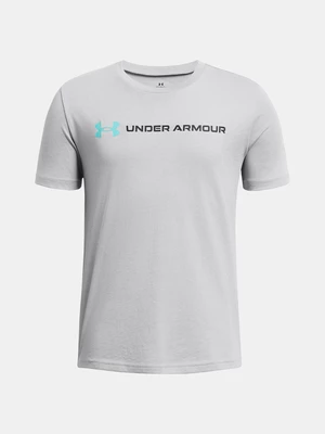 Světle šedé tričko Under Armour UA B LOGO WORDMARK SS