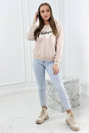 Beige sweatshirt with print