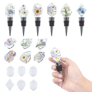 DIY Crystal Epoxy Resin Red Wine Bottle Stopper Silione Mold Handmade Napkin Buckle Molds Handicraft Making Accessories