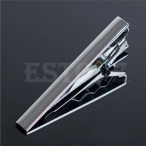 Men Metal Silver Tone Simple Practical Necktie Tie Bar Clasp Pin Clip Clamp New