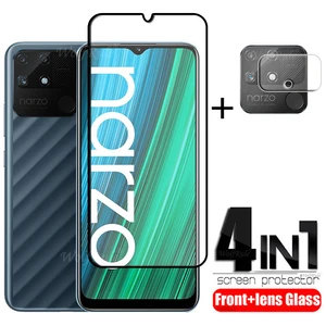 Full Cover Glass For OPPO Realme Narzo 50A Glass For Realme Narzo 50A Film Screen Protector For Realme Narzo 30A 50A Lens Glass