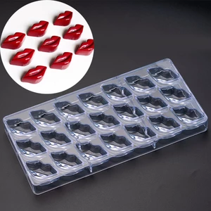 21 Pcs 3D Lip Shape Polycarbonate Chocolate Mold Kitchen Bakeware Candy Mold Jelly Pudding Bake Tool