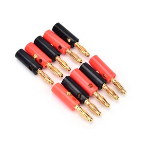 4mm Audio Speaker Screw Banana Gold Plate Plugs Connectors Accessories 10pcs/lot