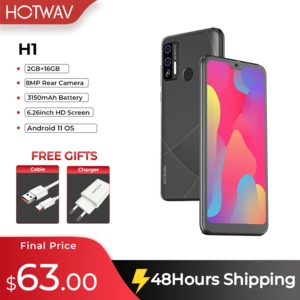 HOTWAV H1 Smartphone 6.2" HD Large Screen 2GB 16GB 3150mAh Battery 8MP Rear Camera Android 11 Fingerprint Unlock Mobile Phone