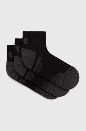 Ponožky Under Armour 3-pak pánske, čierna farba, 1379510