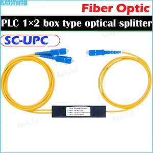 1X2 PLC Box Upc Fiber Optical Splitter Internal Computer Cables With SC/UPC Connector Pigtail Fiber 1x2 PLC Upc Splitter