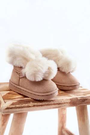 Children's youth warm snow boots Light beige Roofy