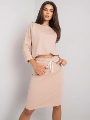 Beige two-piece cotton set