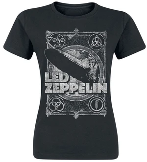 Led Zeppelin Tricou Vintage Print LZ1 Womens Black 2XL