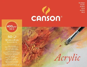 Canson Acrylique Cold Pressed 32 x 24 cm 400 g Natural White Carnet de croquis