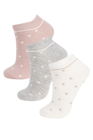 DEFACTO Women's 3-Pack Cotton Ankle Socks