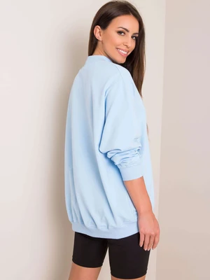 Basic light blue cotton sweatshirt