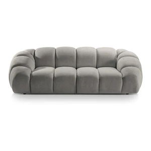 Jasnoszara aksamitna sofa 254 cm Diana – Micadoni Home