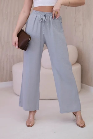 Viscose wide trousers grey