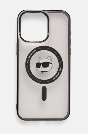 Obal na telefon Karl Lagerfeld iPhone 15 Pro Max 6.7 pruhledná barva, KLHMP15XHCHNOTK