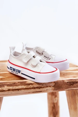 Children's fabric sneakers with dry zip BIG STAR KK374079 White