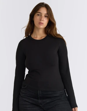 Organic Basics Everyday Regular Long Sleeve Tee Black L