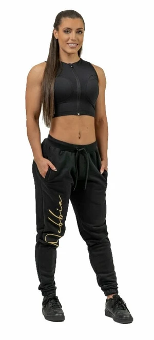 Nebbia High-Waist Joggers INTENSE Signature Black/Gold M Pantaloni fitness