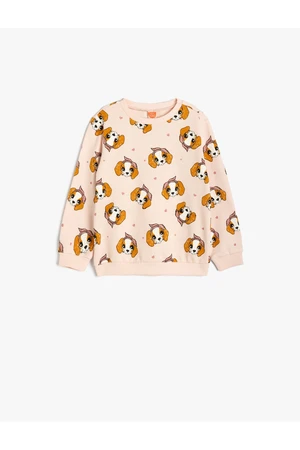 Koton Sweatshirt Dog Printed Crew Neck Long Sleeve Cotton