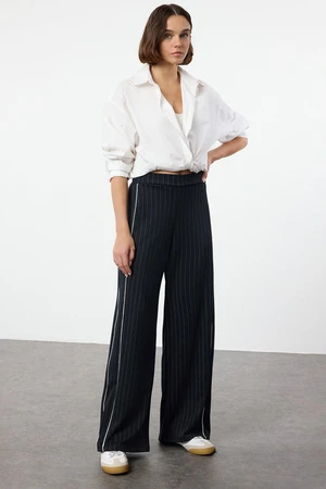 Trendyol Navy Blue Piping Detailed Wide Leg Trousers