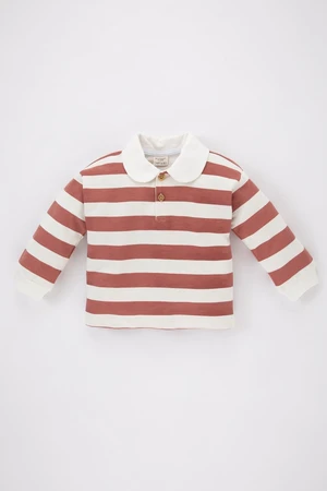 DEFACTO Baby Girl Baby Collar Striped Sweatshirt