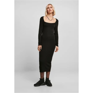 Women's long knitted dress in black