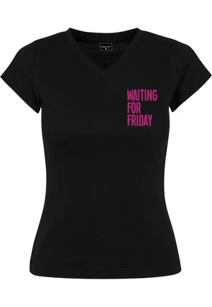 Ladies Waiting For Friday Box Tee Black