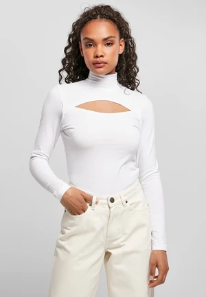 Women's turtleneck with long sleeves in white