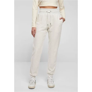 Melange Sweat High Waisted Women's Trousers Light Grey