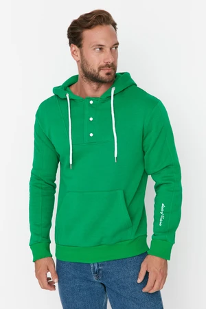 Trendyol Green Men's Regular Fit Long Sleeved Hooded Sweatshirt