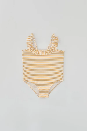 Dagi Yellow Striped Halterneck Swimwear