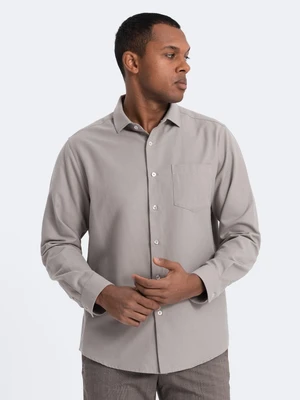 Ombre Men's REGULAR FIT shirt with pocket - gray