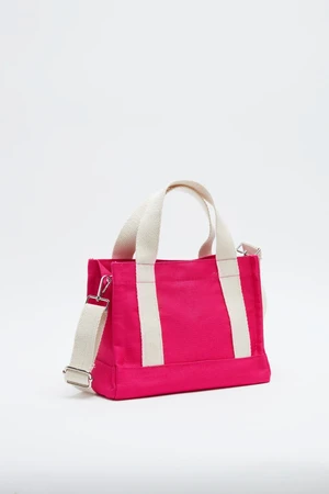 Madamra Fuchsia Women's Cross Strap Canvas Bag