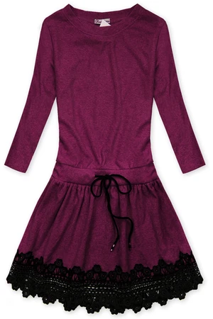 Kleid mit Spitze Purpurviolett