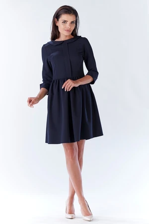 Awama Woman's Dress A183 Navy Blue