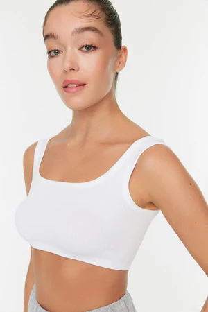 Trendyol White Seamless/Seamless Light Support/Shaping Knitted Sports Bra