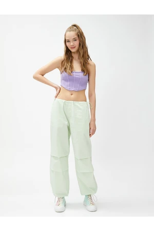 Koton Parachute Pants with Pocket Details, Elastic Waist and Legs.