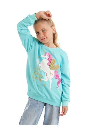 Mushi Unicorn Girls' Mint Sweatshirt