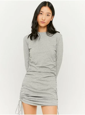 Light grey sheath mini dress with a drawstring on the sides TALLY WEiJL