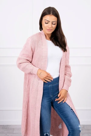 Sweater long powder pink cardigan