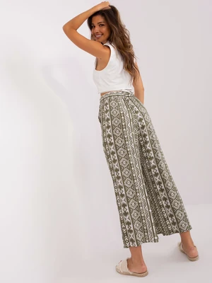 Khaki patterned fabric pants by SUBLEVEL