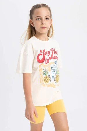 DEFACTO Girl Oversize Fit Short Sleeve T-Shirt