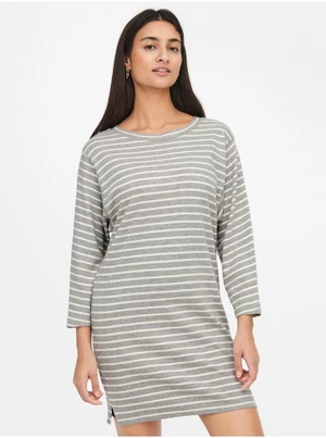 Light Grey Striped Three-Quarter Sleeve Dress JDY Maggie - Women