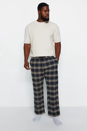 Čierne tkané pyžamové nohavice vo veľkosti Plus od značky Trendyol
